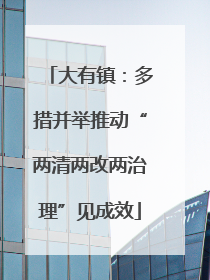 大有镇：多措并举推动“两清两改两治理”见成效